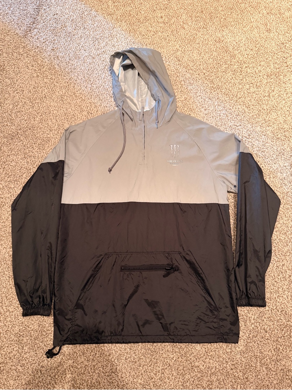 Men’s Two-Tone Lightweight Rain Jacket - Gray/Black